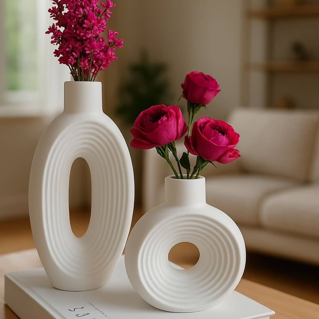Stripe Donut Vase