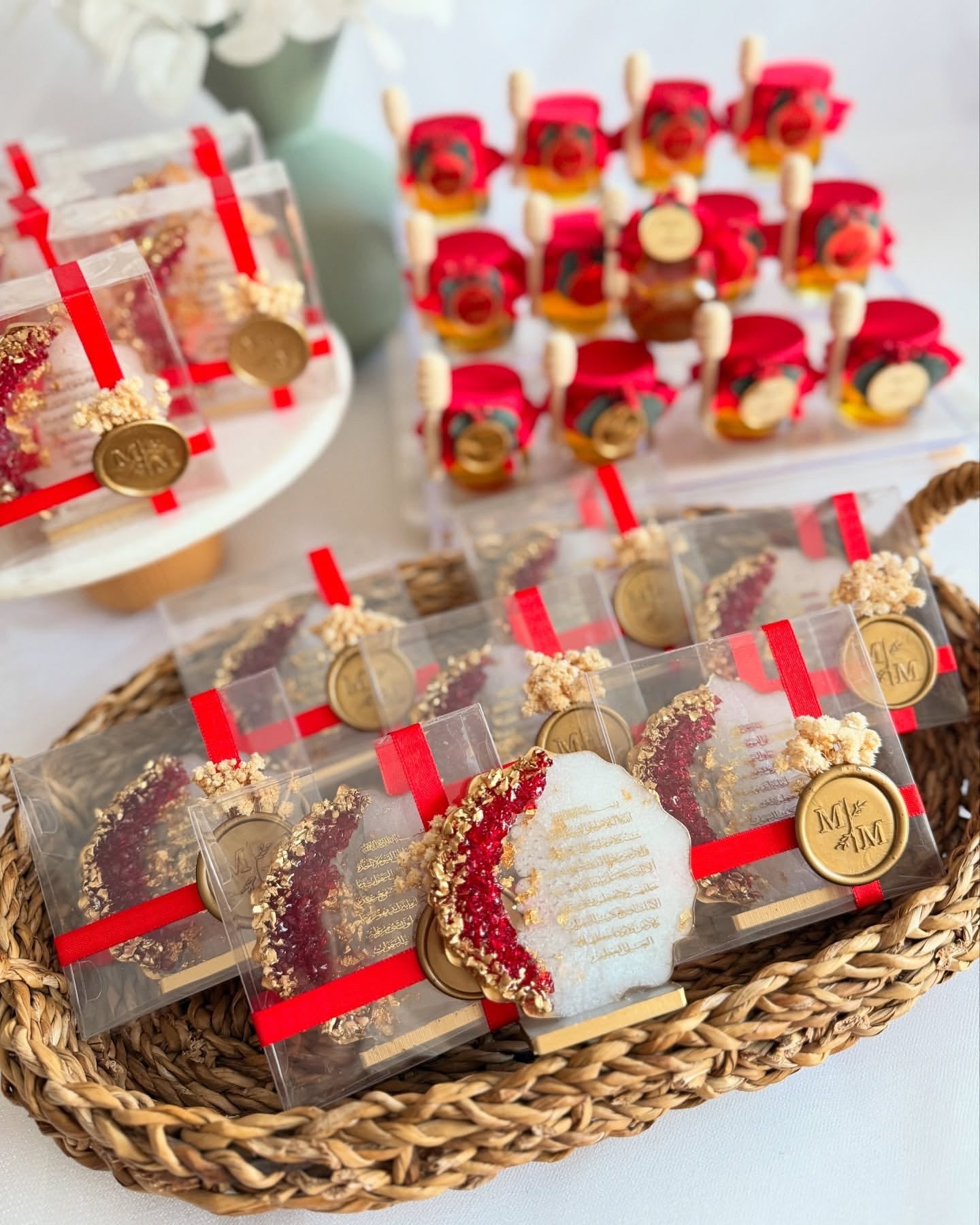 Luxury coaster and honey Jar