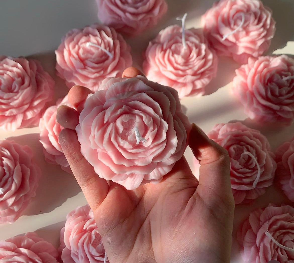 Peony Flower Candle
