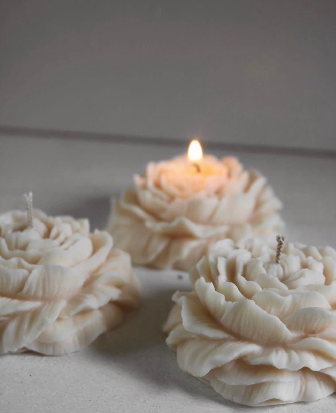 Peony Flower Candle