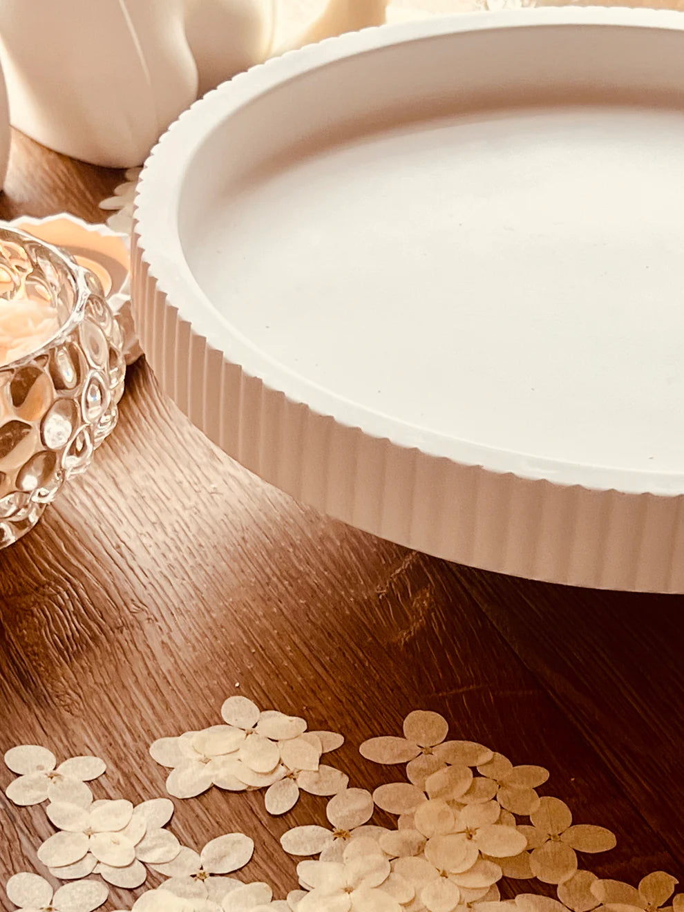 Large Stripe Round Tray