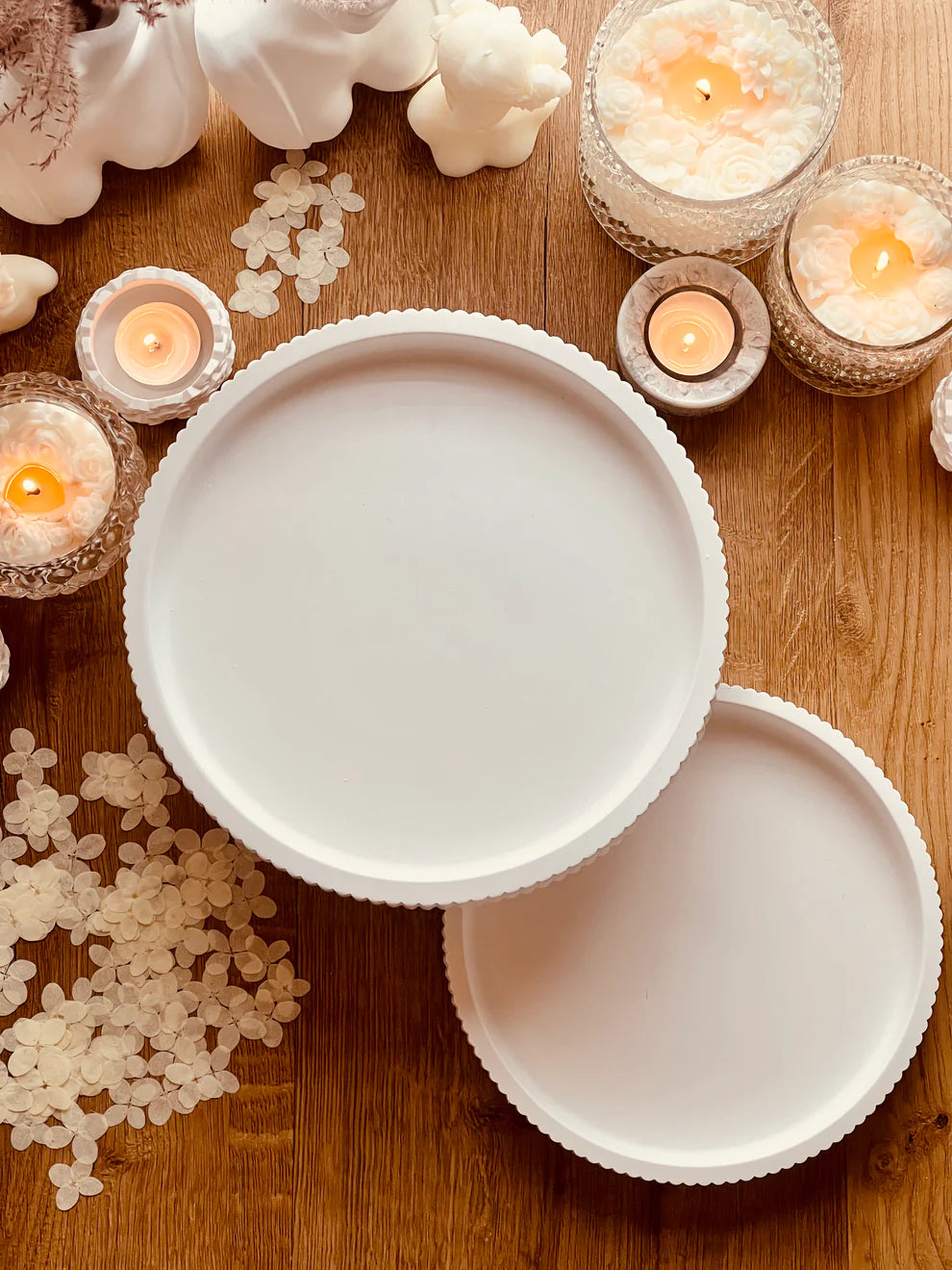 Large Stripe Round Tray