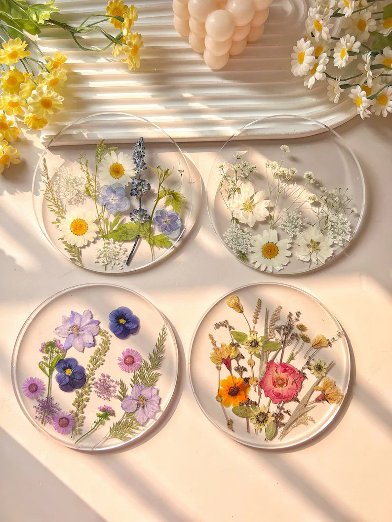 Real Flower Coasters ( Set of 4)