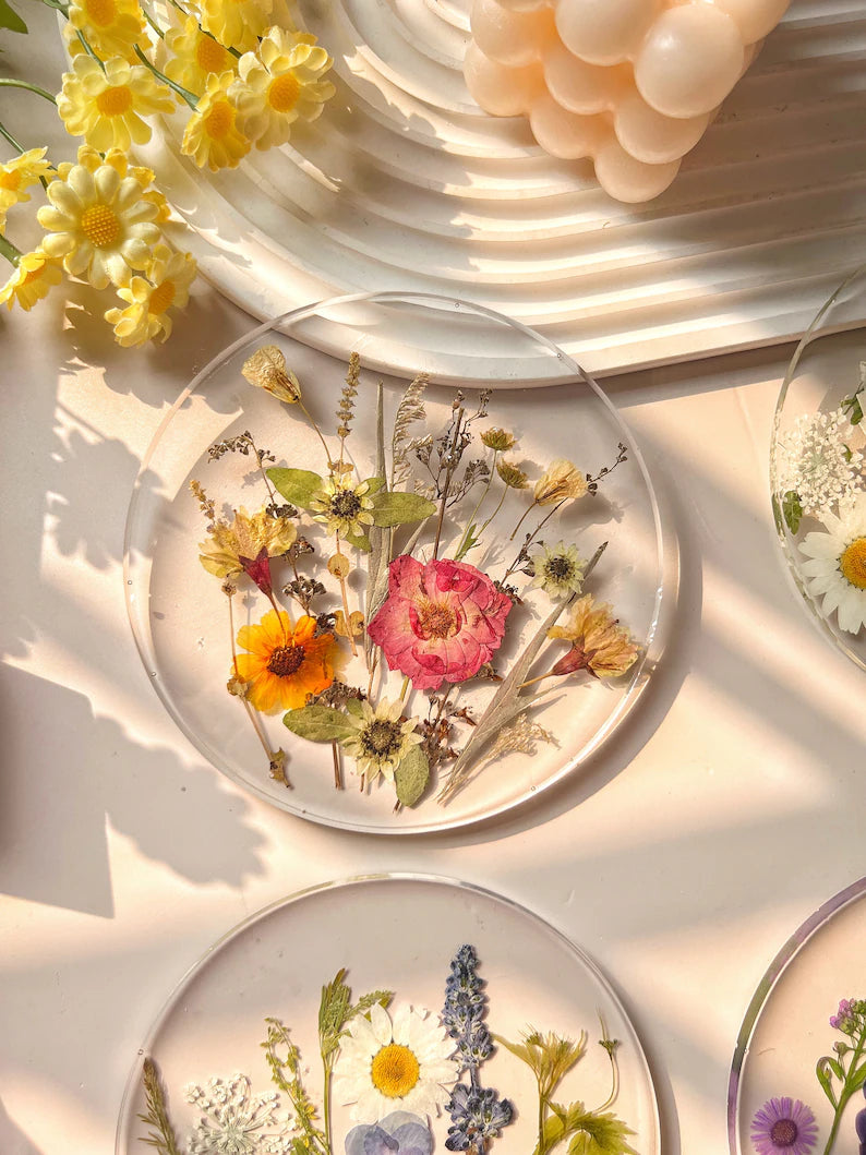 Real Flower Coasters ( Set of 4)