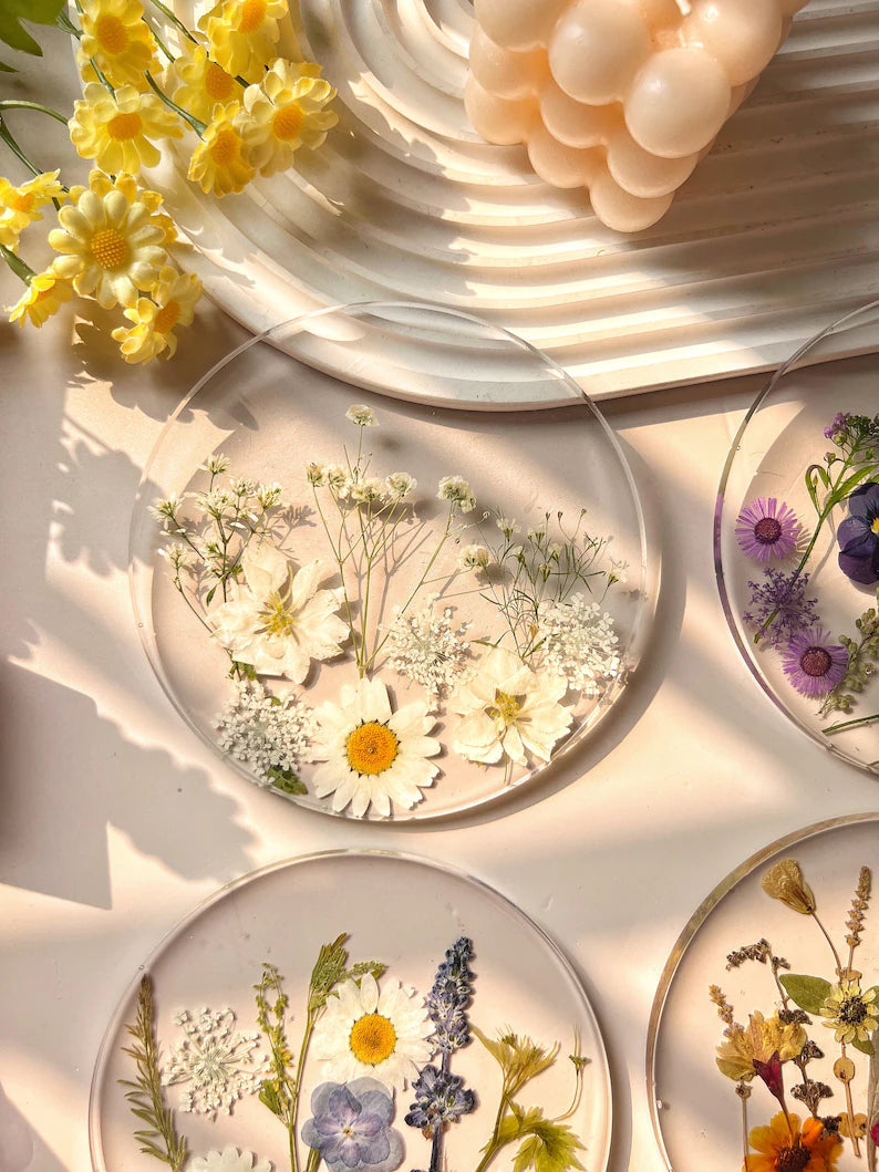 Real Flower Coasters ( Set of 4)