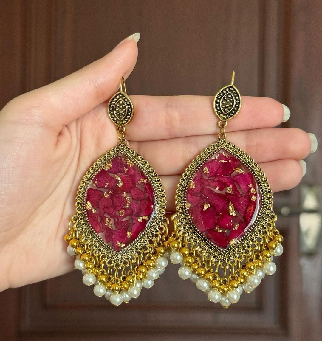 Rose Preserved Jhumkas