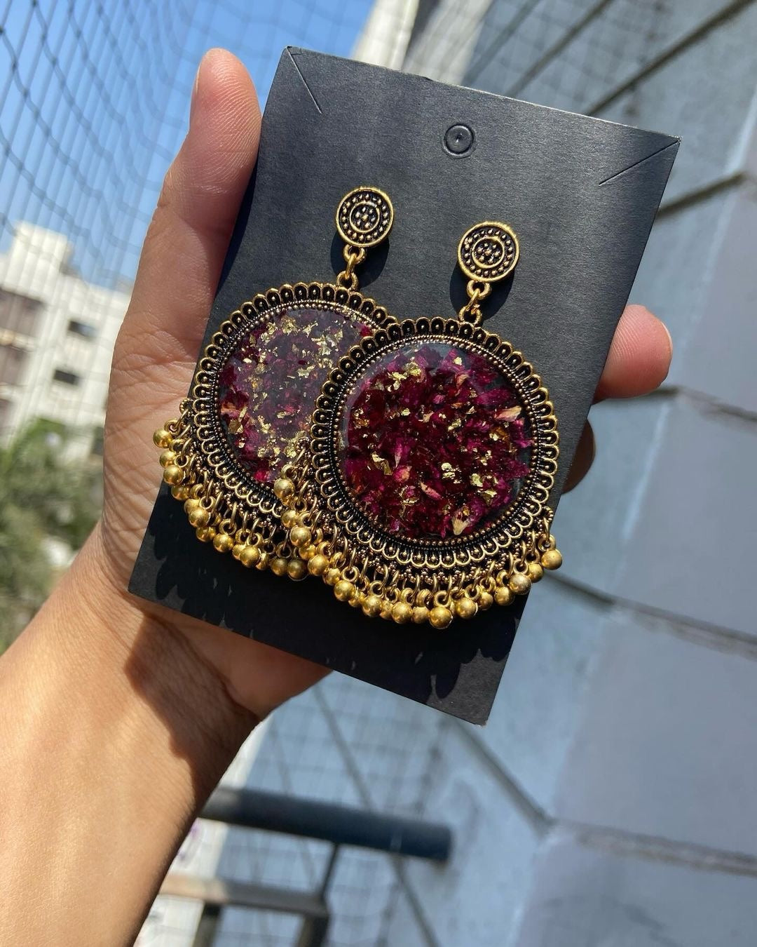 Rose and Gold Jhumkas
