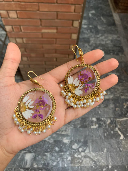 Lilac Resin Jhumkay