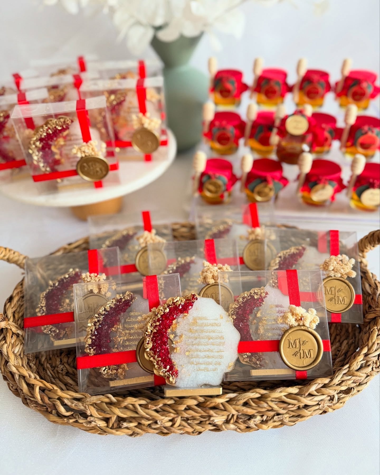 Luxury coaster and honey Jar
