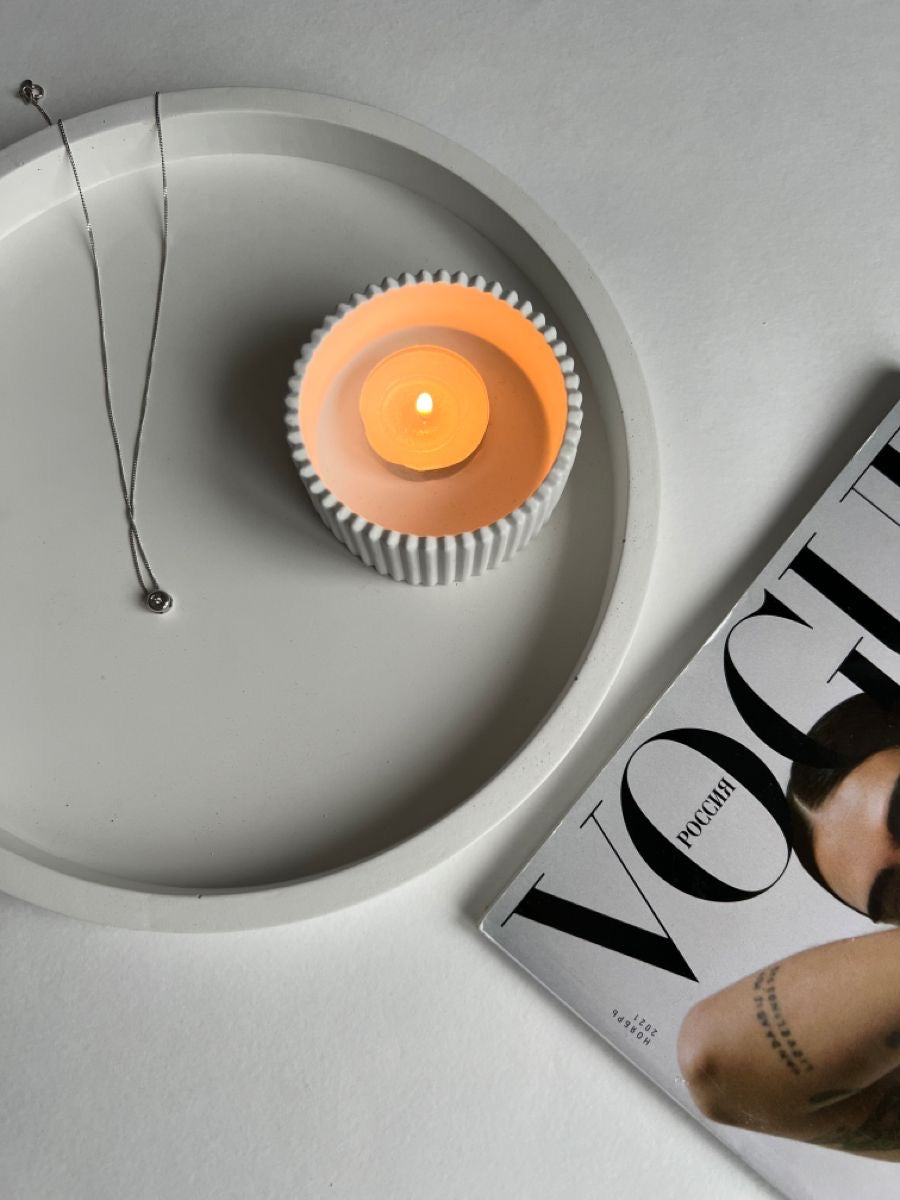 Large Stripe Round Tray