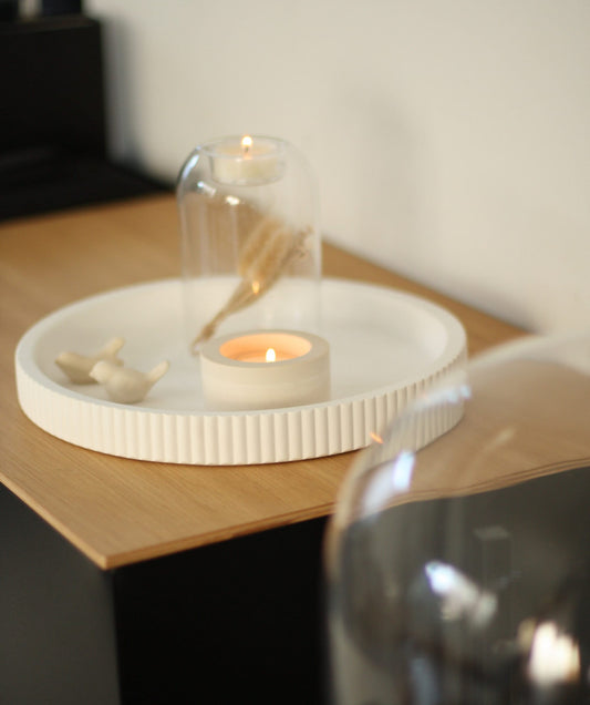 Large Stripe Round Tray